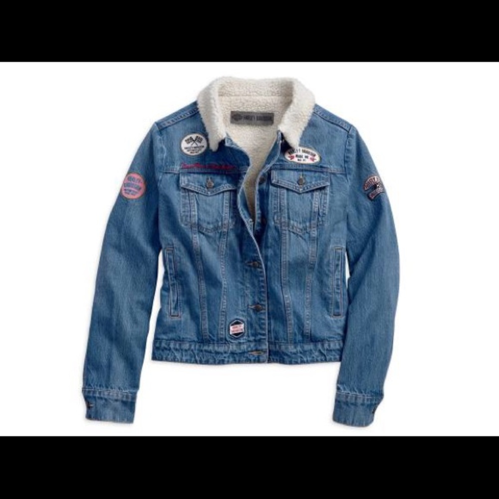 (NWT) Harley-Davidson Sherpa Fleece Denim Jacket